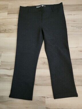 Betabrand Dress Yoga Crop Pants Charcoal Gray Size Large